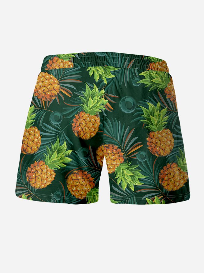 Pineapple Tree Drawstring Beach Shorts