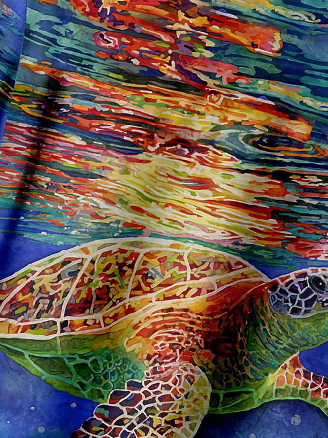 Sea Turtle Chest Pocket Short Sleeve Shirt