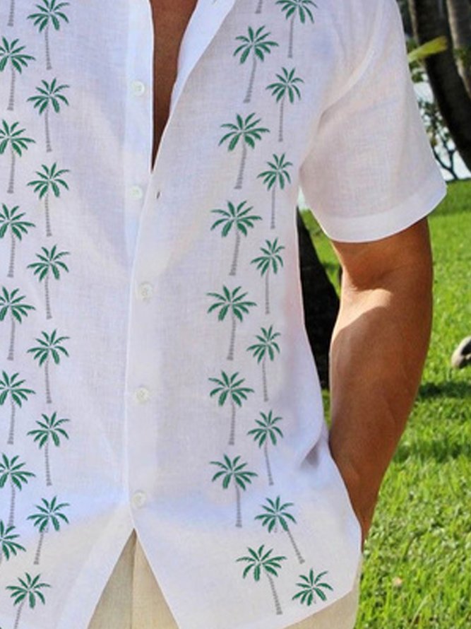 Coconut Tree Short Sleeve Bowling Shirt