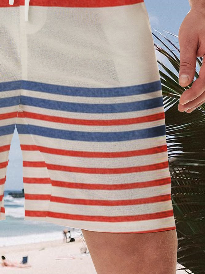 Striped Drawstring Bermuda Short