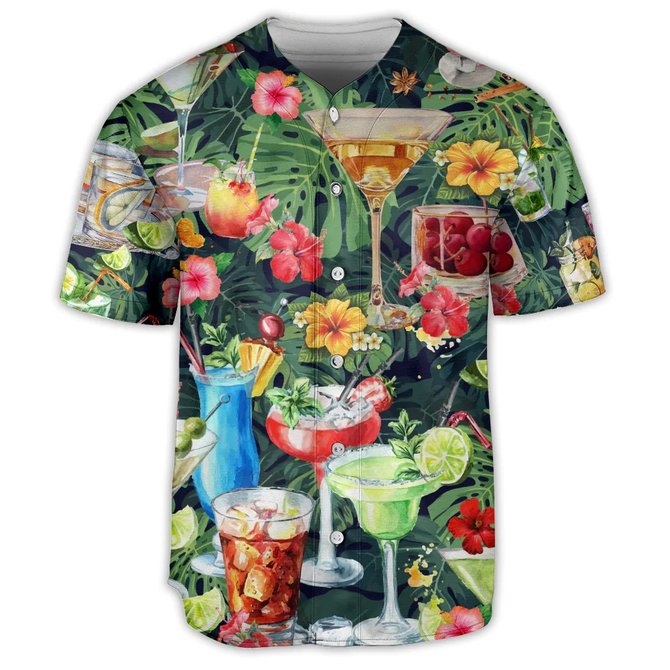 Cocktail Short Sleeve Baseball Shirt