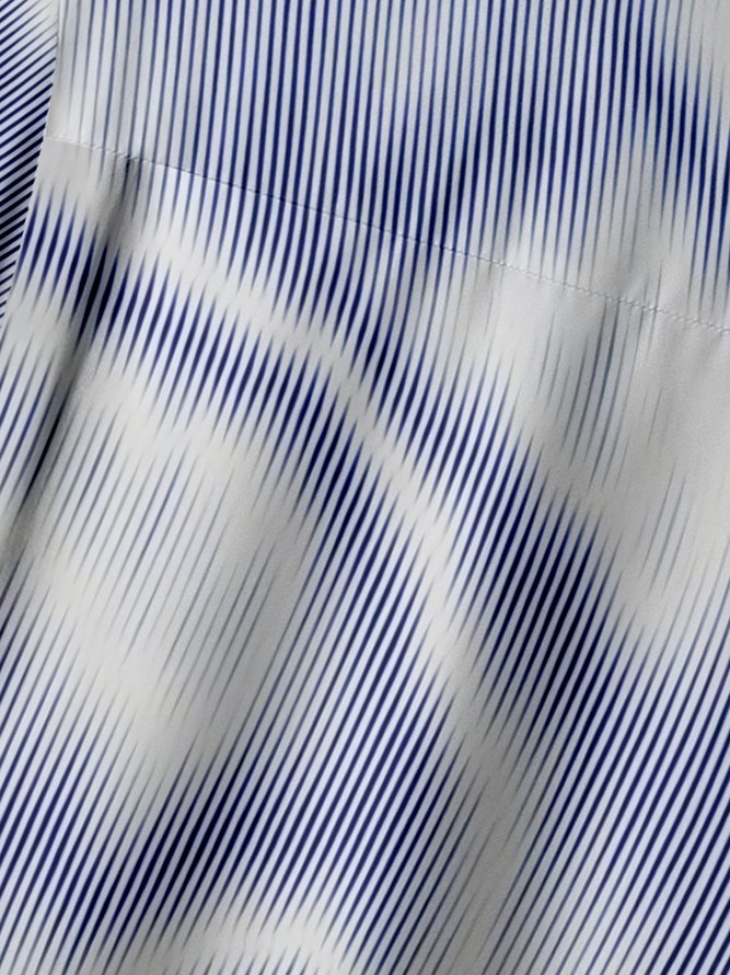 3D Line Chest Pocket Short Sleeve Casual Shirt