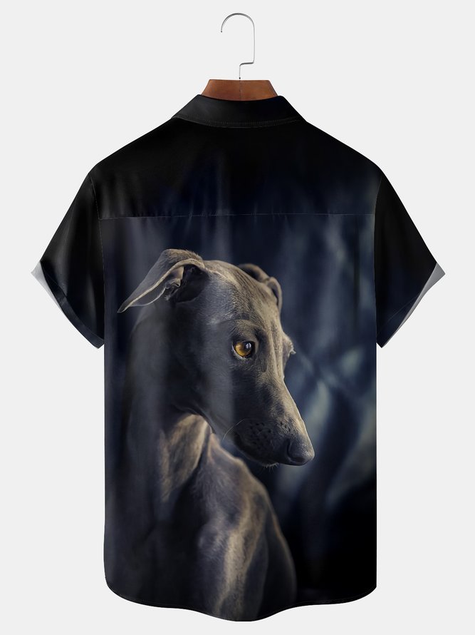 Greyhound Chest Pocket Short Sleeve Casual Shirt