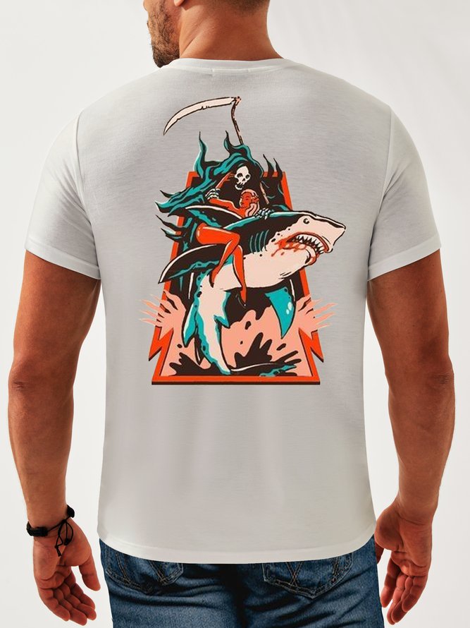Shark Crew Neck Casual T-Shirt