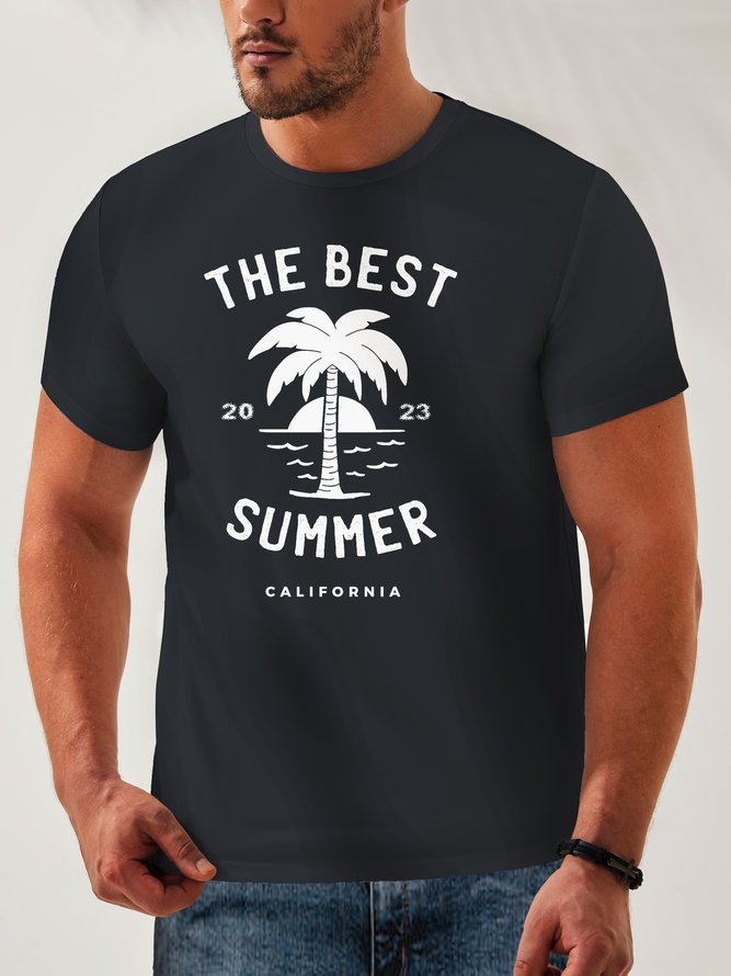 Coconut Tree Neck Casual T-Shirt