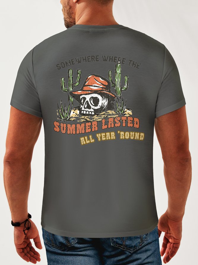 Cactus Crew Neck Casual T-Shirt