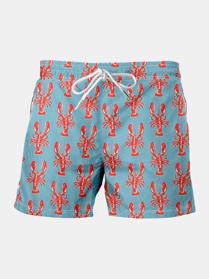 Lobster Drawstring Beach Shorts