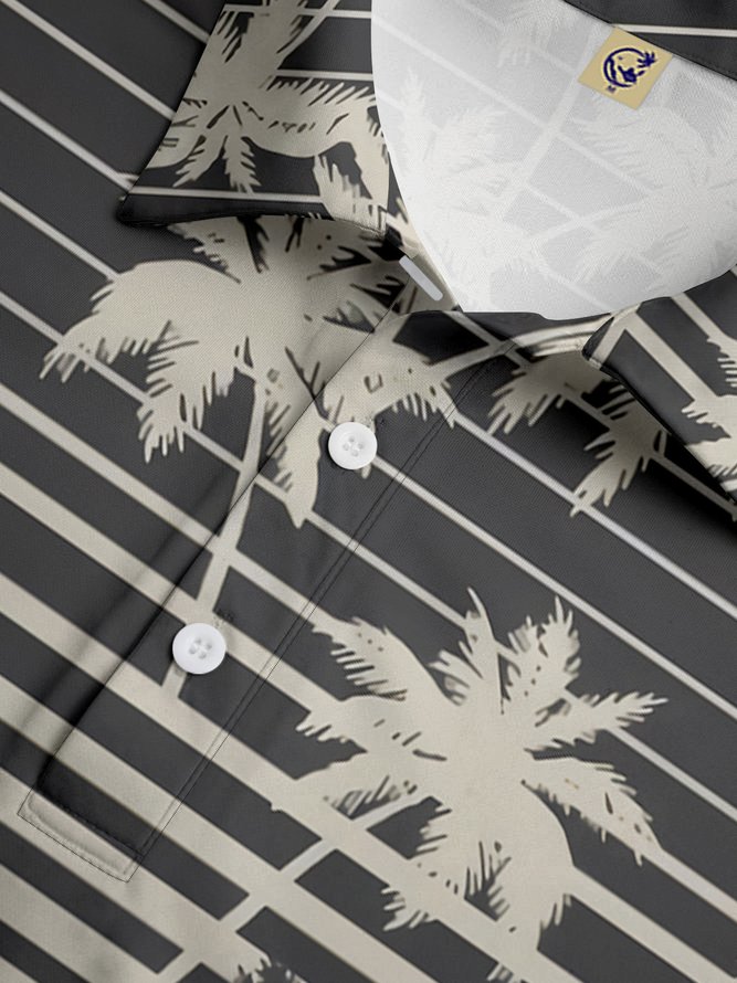 Coconut Tree Geometry Short Sleeve Polo