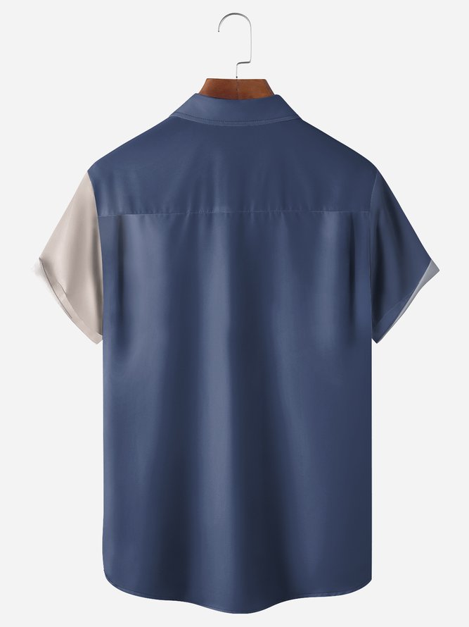 Monstera Deliciosa Chest Pocket Short Sleeve Bowling Shirt