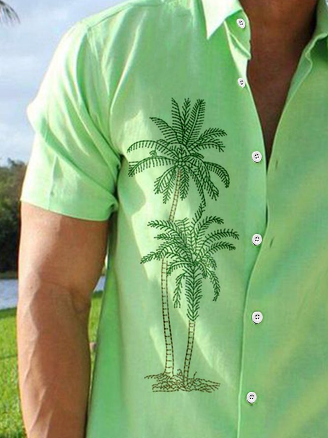 Coconut Tree Short Sleeve Resort Shirt
