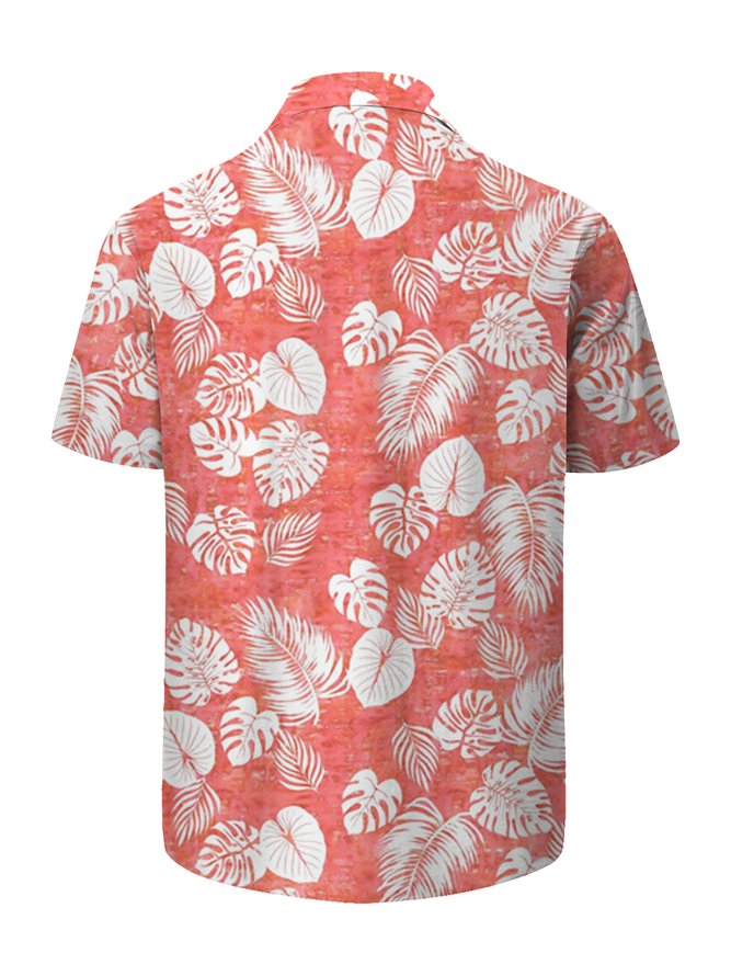 Floral Chest Pocket Short Sleeve Aloha Shirt