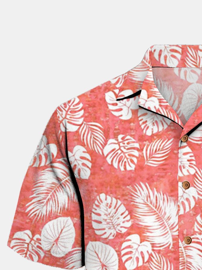 Floral Chest Pocket Short Sleeve Aloha Shirt