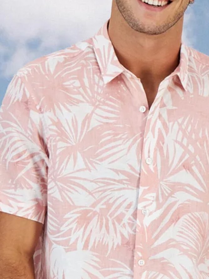 Palm Leaf Short Sleeve Resort Shirt
