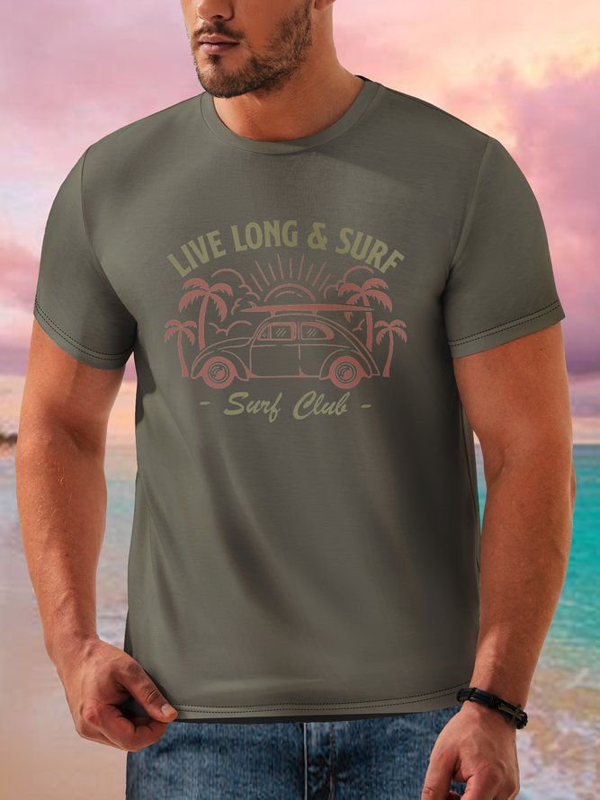 Car Crew Neck Casual T-shirt