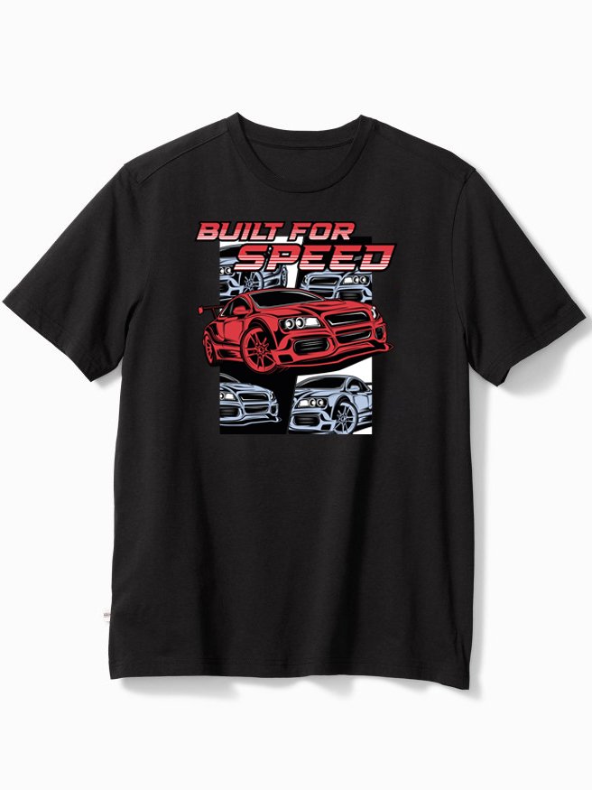 Car Crew Neck Short sleeve T-shirt