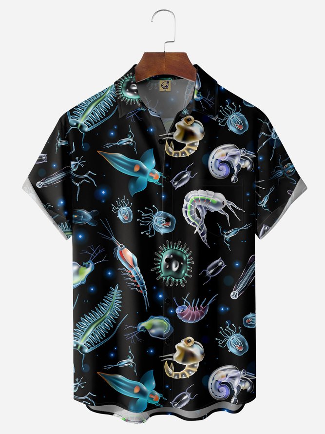 Plankton Chest Pocket Short Sleeve Hawaiian Shirt