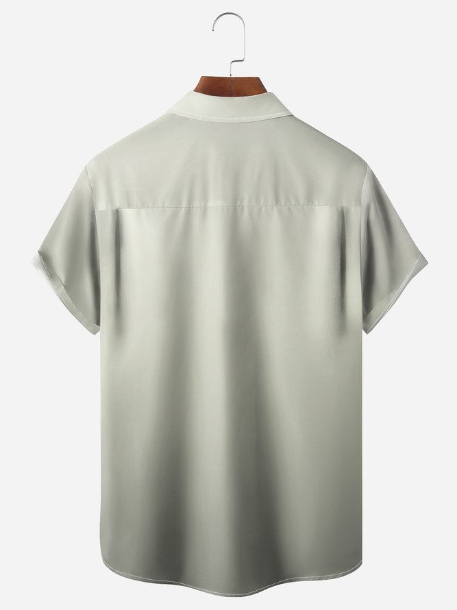 Duck Chest Pocket Short Sleeve Casual Shirt