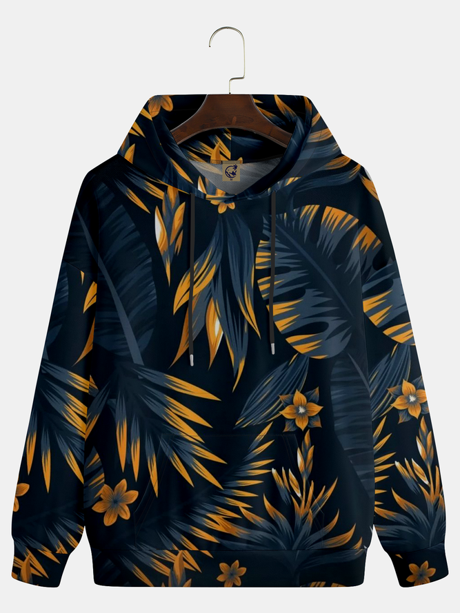Men Autumn Vacation Botanical Pattern Hoodie Holiday Regular H-Line Regular Medium Elasticity Hoodies-image-16719950