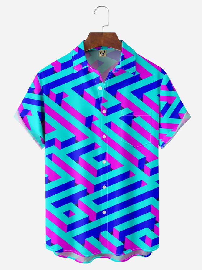 Maze Chest Pocket Short Sleeve Shirt
