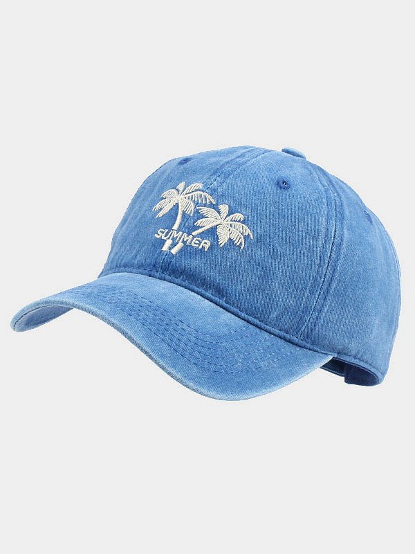 Hawaii Coconut Tree Pattern Embroidered Baseball Cap Casual Men's Accessories