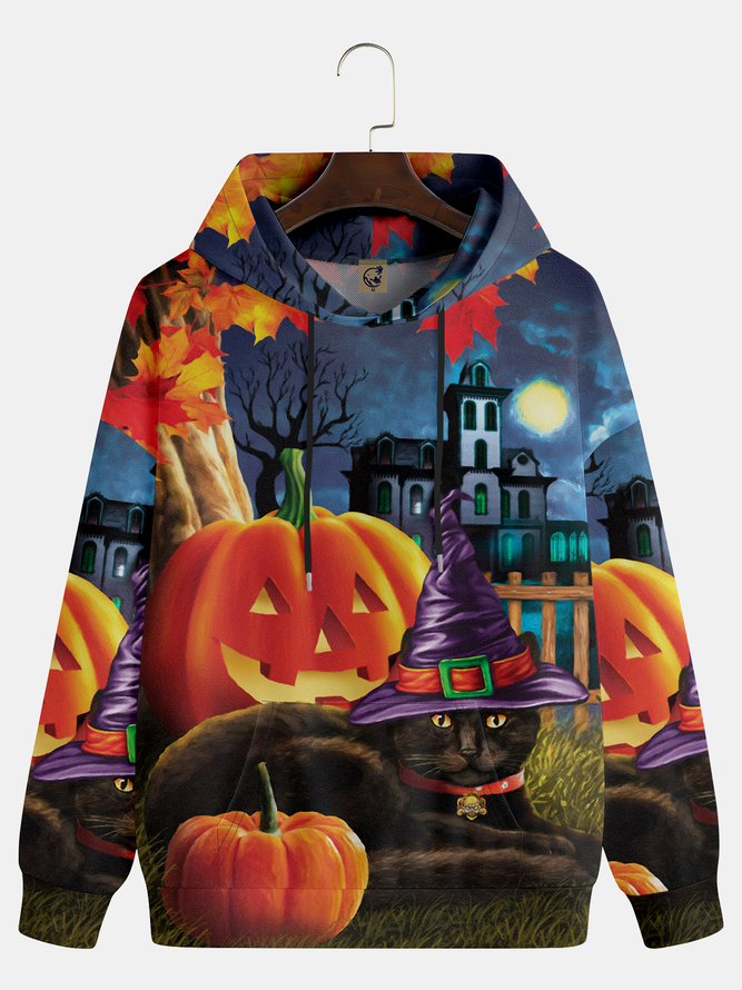 Halloween Cat Pumpkin Hoodie Sweatshirt