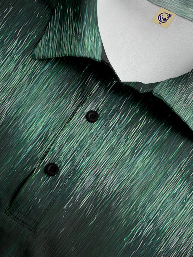Ombre Abstract Button Long Sleeve Casual Polo Shirt