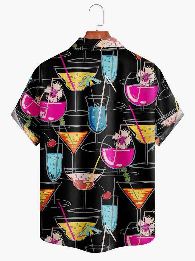 Artistic Cocktail Short Sleeve Aloha Shirt