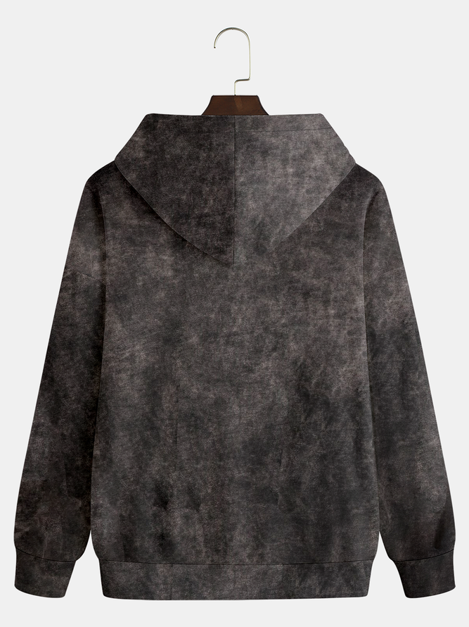 Side view of Casual Animal Autumn Hoodie Loose Regular H-Line Regular Medium Elasticity Sweatshirts for Men