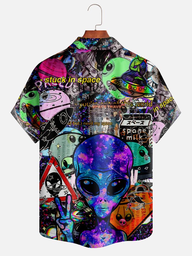 Alien E.T. UFO Aloha Shirt