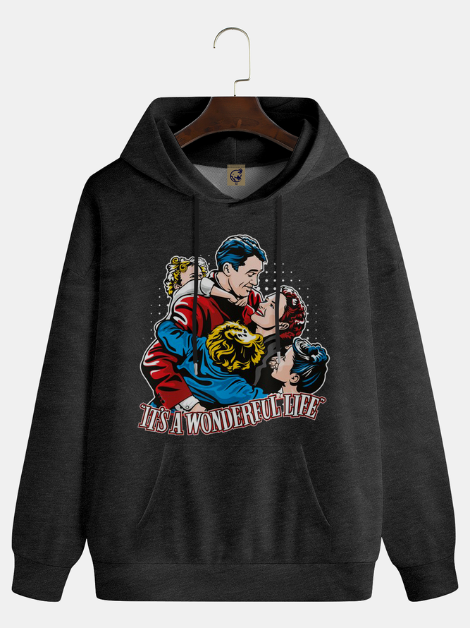 Men Casual Autumn Christmas Polyester Loose Long Sleeve H-Line Regular Shirt Collar Hoodies-image-16232925