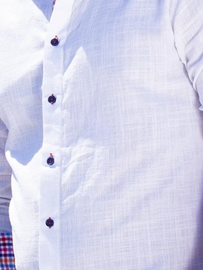 Side view of Men Casual Plain Spring/Fall Cotton Natural Breathable Commuting Loose Regular Aloha Shirts