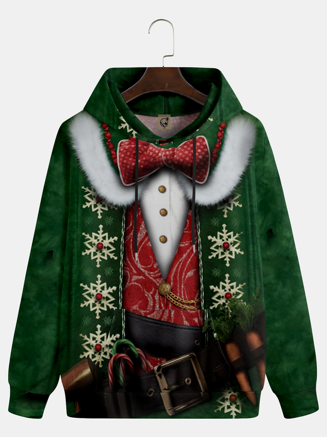 Men Casual Autumn Christmas Party Loose Regular H-Line Regular Pocket Stitching Hoodies-image-16232915