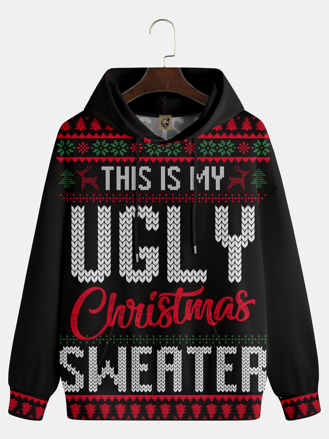 Men Text Letters Autumn Vacation Hoodie Loose Long Sleeve Regular H-Line Medium Elasticity Hoodies-image-16232899