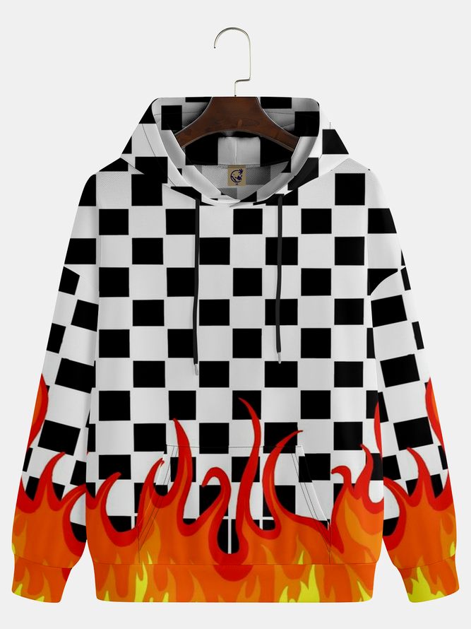 Men Geometric Casual Autumn Daily Loose Long Sleeve H-Line Regular Medium Elasticity Hoodies-image-16232881