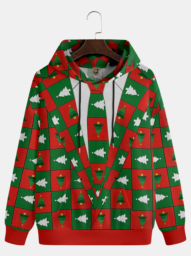 Men Christmas tree Casual Autumn Polyester Party Long Sleeve Regular H-Line Medium Elasticity Hoodies-image-16232887