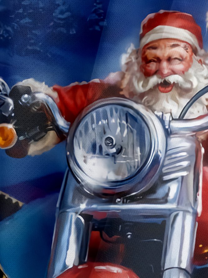Santa Claus Motorcycle Casual Hoodie