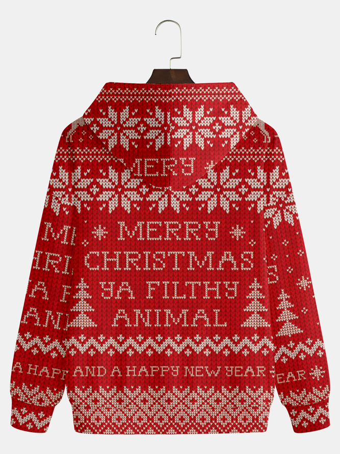 Side view of Casual Text Letters Autumn Polyester Hoodie Loose Regular H-Line Regular Hoodies for Men