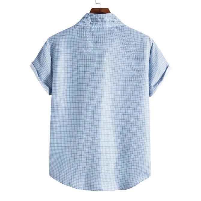 Blue Printed Basic Shirt