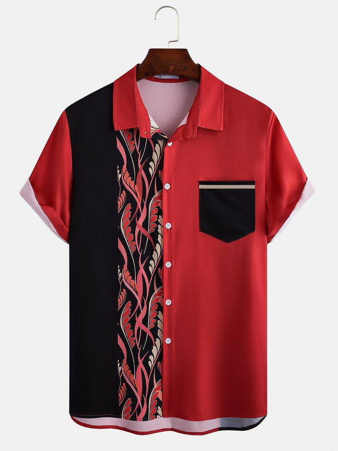 Vintage Pattern Graphic Men's Casual Short Sleeve Shirt
