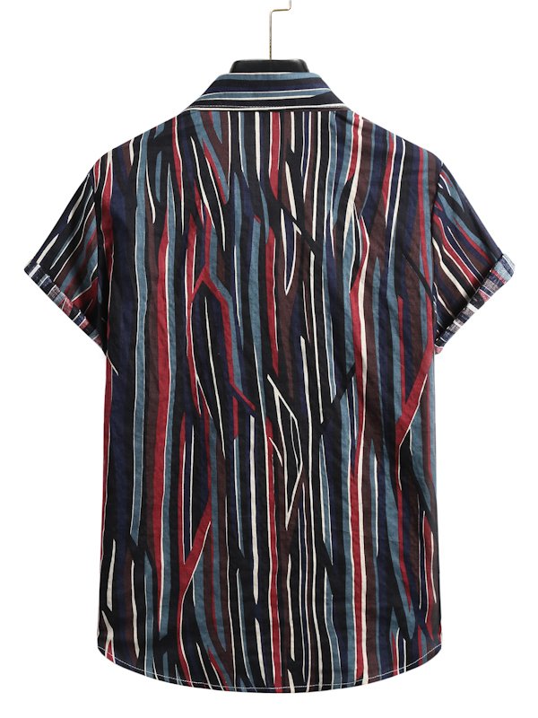Stripes Square Neck Casual Shirts