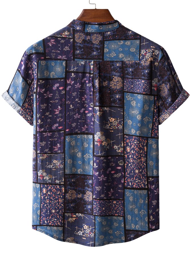 Men's Tribal Printed Linen Shirt