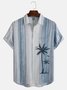 Men's Coconut Tree Graphic Print Short Sleeve Shirt