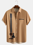 Men's Music Art Print Casual Breathable Hawaiian Short Sleeve Shirt