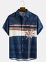 Men Summer Coconut Tree Vacation Daily Regular Fit Short sleeve Shawl Collar Regular H-Line shirts