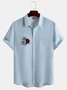 Printed cotton and linen style coconut comfortable linen shirts with short sleeves