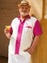 Big Size Flamingo Chest Pocket Short Sleeve Hawaiian Shirt