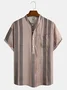 Striped Chest Pocket Short Sleeve Shirt