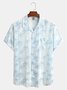 Coconut Tree Chest Pocket Short Sleeve Aloha Shirt