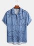 Coconut Tree Chest Pocket Short Sleeve Resort Shirt