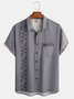 Plants Chest Pocket Short Sleeve Bowling Shirt